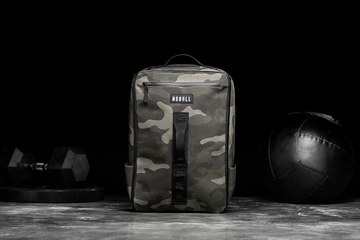 Nobull Waxed Canvas Men\'s Backpacks Green Camo | Australia (IS4156)